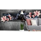 Fotobehang- Panter met magnolia bloesem, 11 maten, Premium Print, incl behanglijm
