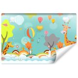 Fotobehang - Dieren tussen de wolken, Kinderkamer, premium print, inclusief behanglijm