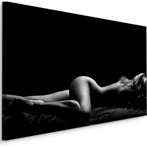 Schilderij - Vrouw in erotische pose, premium print