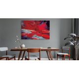 Schilderij - Lucht in het Rood, Abstract, Print op Canvas, 5 maten