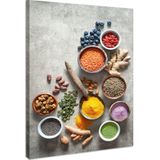 Schilderij - Superfoods, Voor de gezondheid, Premium Print