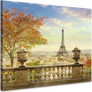 Schilderij - Eiffeltoren Parijs , 3 Maten, Premium print