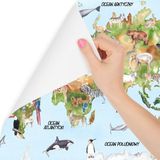 Fotobehang - Dieren rond de wereld II, Kinderkamer, premium print, inclusief behanglijm