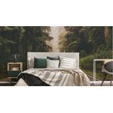 Fotobehang - Weg door het bos, premium print, inclusief behanglijm