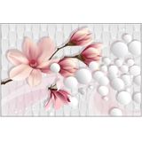 Fotobehang - Prachtige Magnolia, 3D look, te koop in 11 maten, Premium Print, incl behanglijm