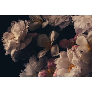 Schilderij - Barok Stijl Bloemen, premium Print, Wanddecoratie,  Stevig verpakt