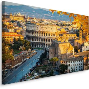 Schilderij - Zicht op het Colosseum, Rome Italië, Premium Print