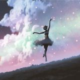 Fotobehang - Prima Ballerina dansend voor de sterren,  11 maten, inclusief behanglijm