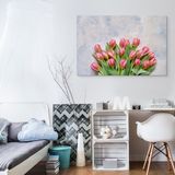 Schilderij - Boeket roze tulpen, premium print
