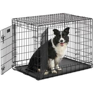 Hondenbench Zwart Strong L - 91 x 57 x 64 cm - Opvouwbaar - 2 Deuren - Bench Voor Hond en Puppy