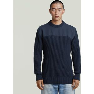 Army Rib Gebreide Trui - Donkerblauw - Heren