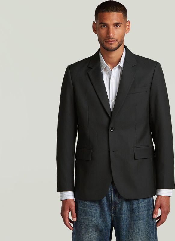 Single Breasted Blazer - Zwart - Heren