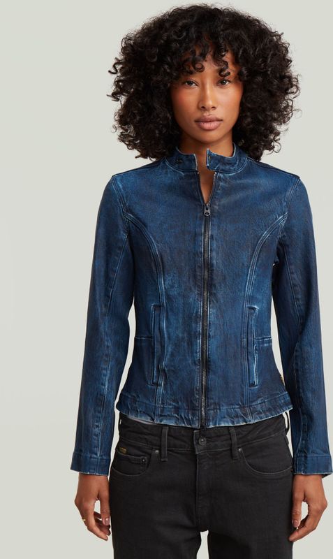 Moto Slim Overshirt - Donkerblauw - Dames