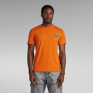 Vest Back Graphic T-Shirt - Oranje - Heren