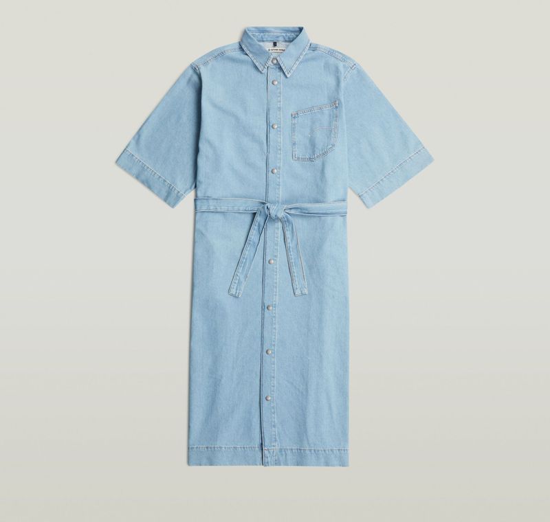 Carter Denim Overhemdjurk - Lichtblauw - Dames