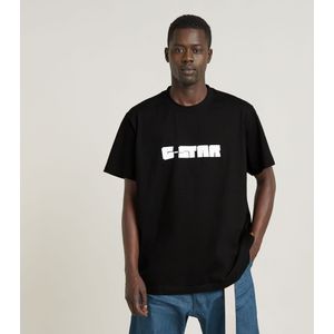 Unisex Graphic Script Loose T-Shirt - Zwart - Heren