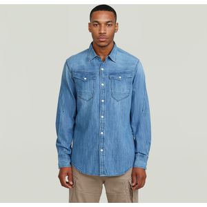 Arc 3D Slim Overhemd - Midden blauw - Heren