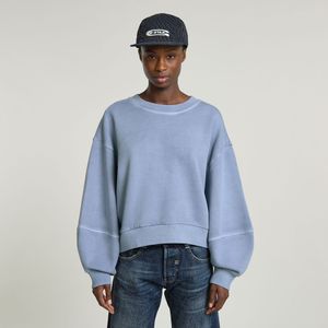 Overdyed Big Sleeve Oversized Sweater - Lichtblauw - Dames
