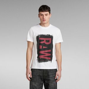 Painted RAW Graphic T-Shirt - Wit - Heren