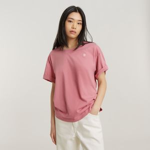 Rolled Up Sleeve Boyfriend Top - Roze - Dames