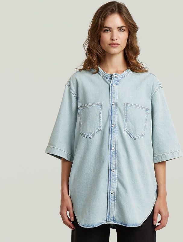 Carter 2-Pocket Denim Overhemd - Midden blauw - Dames