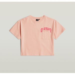 Kids T-Shirt Loose Cropped - Roze - meisjes