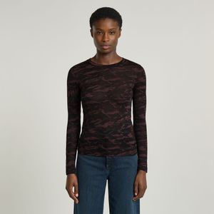 Fine Lace AOP Slim Top - Meerkleurig - Dames
