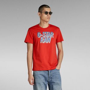 3D Dotted Graphic T-Shirt - Rood - Heren