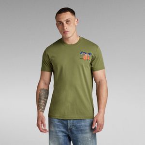 Vest Back Graphic T-Shirt - Groen - Heren