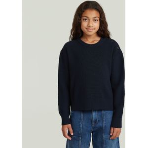Trui Fisherman Crop voor meisjes - Donkerblauw - meisjes