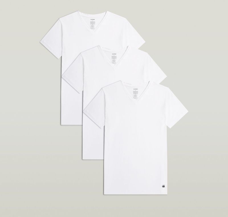 G-Star RAW - V-hals - T-shirt - Bright White - 3-pack
