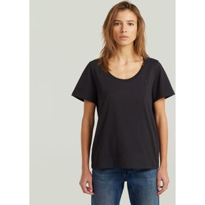 Scoop Neck T-Shirt - Zwart - Dames
