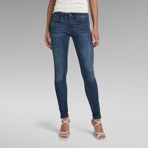 Midge Zip Mid-Waist Skinny Jeans - Donkerblauw - Dames