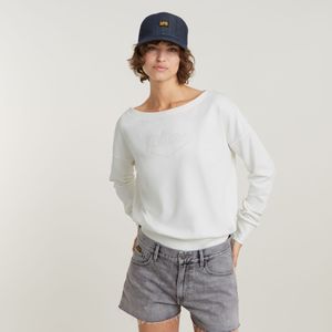 Boothals Sweater Loose - Wit - Dames