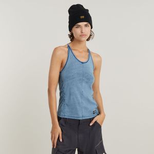 Gathered Indigo Slim Tanktop - Lichtblauw - Dames