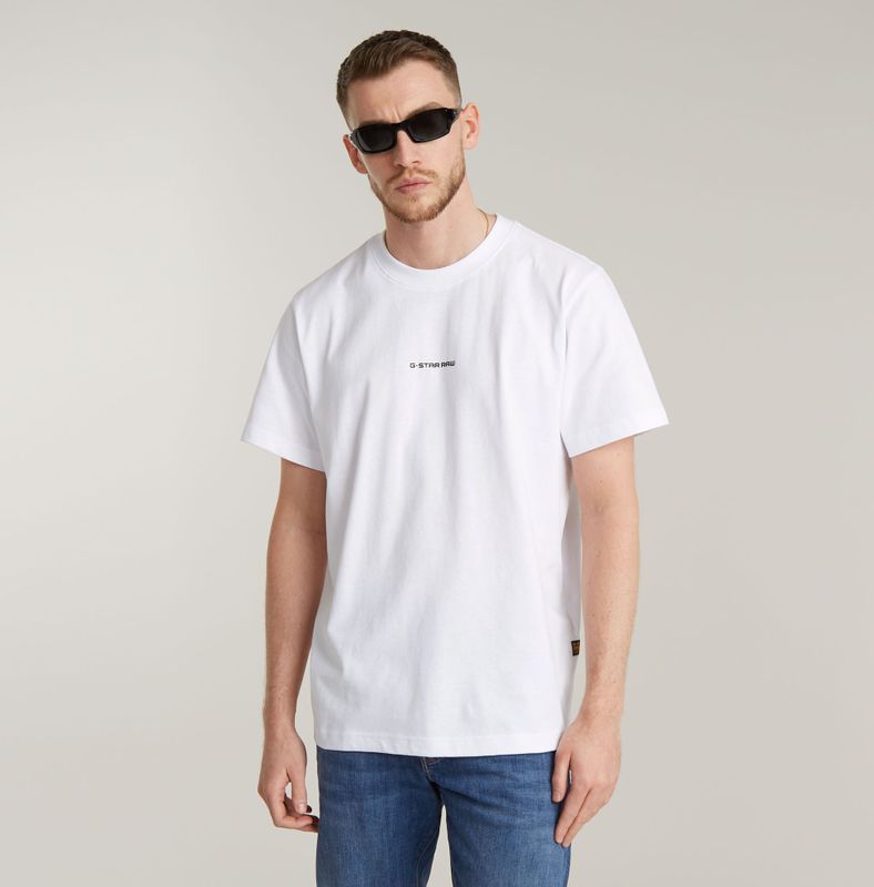 Center Chest Logo Loose T-Shirt - Wit - Heren