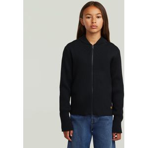 Trui Hybrid Baseball Full Zip voor meisjes - Zwart - meisjes