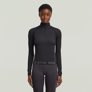 Seamless Zip Top - Zwart - Dames