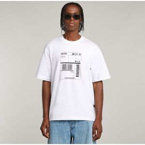 Shipping Graphic Boxy T-shirt - Wit - Heren
