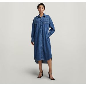 Overhemdjurk Boxy - Midden blauw - Dames