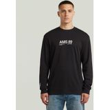 G-star - Ams 89 - T-shirt - Zwart - Regular Fit - Lange Mouwen