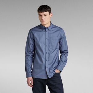 One Pocket Regular Shirt - Midden blauw - Heren