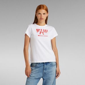 Calligraphy Graphic Top - Wit - Dames
