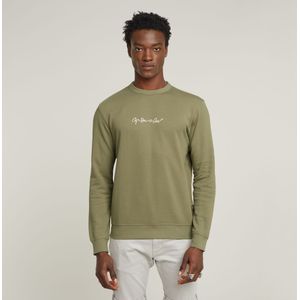 G-Script Logo Sweater - Groen - Heren