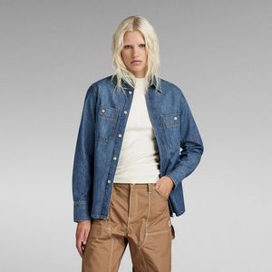 Regular Denim Shirt - Midden blauw - Dames