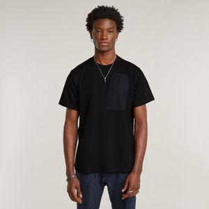 Outdoor Woven Pocket Loose T-Shirt - Zwart - Heren