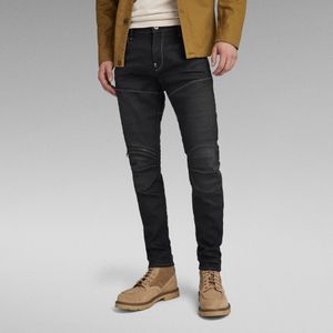 5620 3D Zip Knee Skinny Jeans - Donkerblauw - Heren