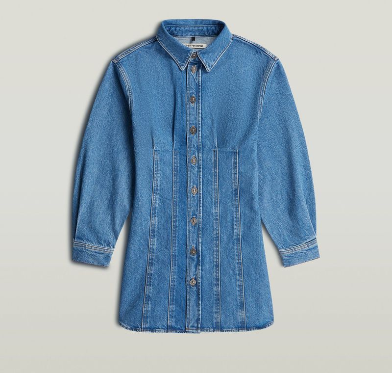 Carter Denim Overhemdjurk - Lichtblauw - Dames