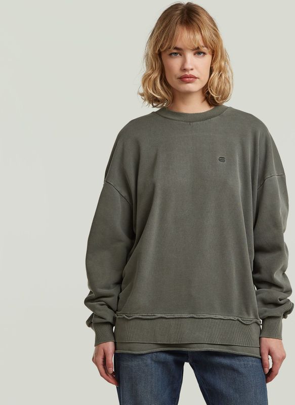G-star - Puckering Sweatshirt - Cropped - Relaxte Pasvorm - Zwart