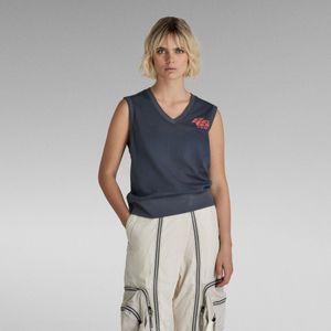 Sports Graphic Mesh Tanktop - Midden blauw - Dames